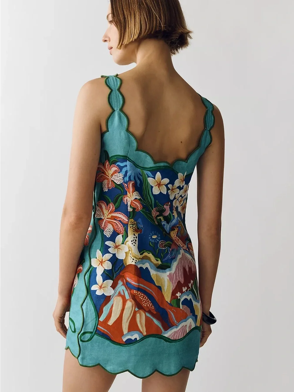NWT Farm Rio Garden of Life Linen Mini Dress Size Small - Picture 3 of 10